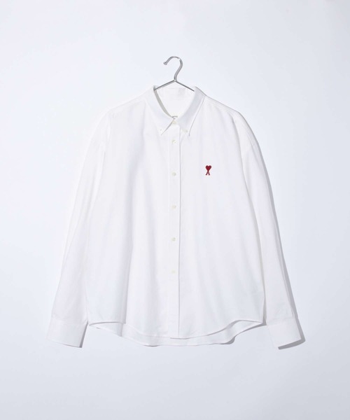 AMI Alexandre Mattiussi（アミアレクサンドルマテュッシ）の「AMI PARIS BOXY FIT SHIRT アミ パリス ボクシーフィット シャツ（シャツ/ブラウス・メンズ・ブルー/ホワイト・X-SMALL/MEDIUM/SMALL/LARGE）」の2枚目の写真