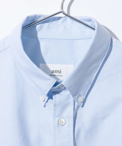 AMI Alexandre Mattiussi（アミアレクサンドルマテュッシ）の「AMI PARIS BOXY FIT SHIRT アミ パリス ボクシーフィット シャツ（シャツ/ブラウス・メンズ・ブルー/ホワイト・X-SMALL/MEDIUM/SMALL/LARGE）」の4枚目の写真