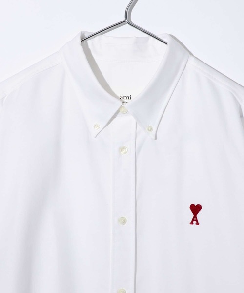 AMI Alexandre Mattiussi（アミアレクサンドルマテュッシ）の「AMI PARIS BOXY FIT SHIRT アミ パリス ボクシーフィット シャツ（シャツ/ブラウス・メンズ・ブルー/ホワイト・X-SMALL/MEDIUM/SMALL/LARGE）」の8枚目の写真