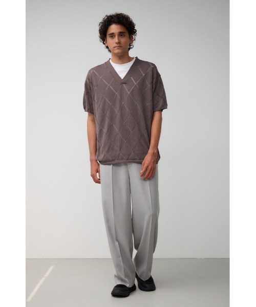 AZUL by moussy（アズールバイマウジー）の「透かし編みレイヤードニット（ニット/セーター・メンズ・ライトグレー/ブラック/グレー・MEDIUM/LARGE）」の19枚目の写真