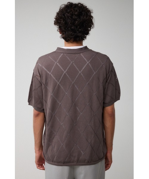 AZUL by moussy（アズールバイマウジー）の「透かし編みレイヤードニット（ニット/セーター・メンズ・ライトグレー/ブラック/グレー・MEDIUM/LARGE）」の16枚目の写真