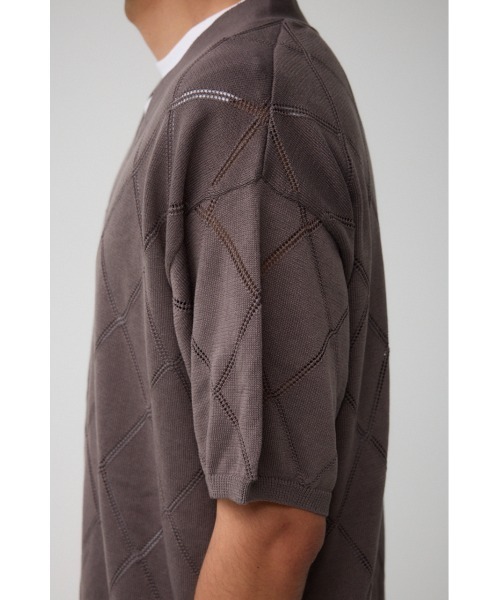 AZUL by moussy（アズールバイマウジー）の「透かし編みレイヤードニット（ニット/セーター・メンズ・ライトグレー/ブラック/グレー・MEDIUM/LARGE）」の14枚目の写真