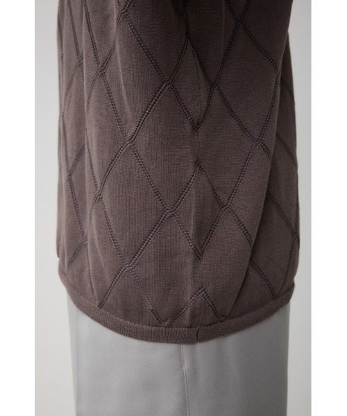 AZUL by moussy（アズールバイマウジー）の「透かし編みレイヤードニット（ニット/セーター・メンズ・ライトグレー/ブラック/グレー・MEDIUM/LARGE）」の13枚目の写真