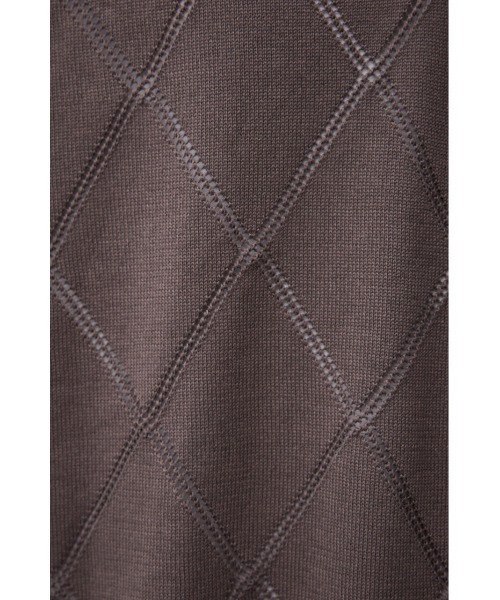 AZUL by moussy（アズールバイマウジー）の「透かし編みレイヤードニット（ニット/セーター・メンズ・ライトグレー/ブラック/グレー・MEDIUM/LARGE）」の4枚目の写真