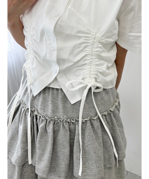 PHILLY(フィリー)の「【PHILLY】ダブルドロストブラウス(シャツ/ブラウス・レディース・ホワイト/ブルー・FREE)」の5枚目の写真