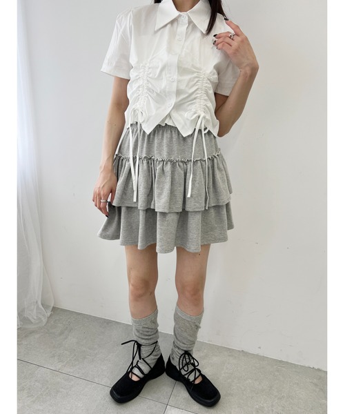 PHILLY(フィリー)の「【PHILLY】ダブルドロストブラウス(シャツ/ブラウス・レディース・ホワイト/ブルー・FREE)」の7枚目の写真