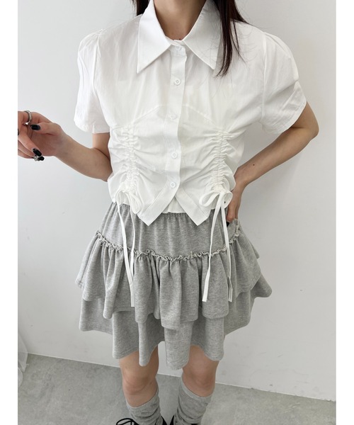 PHILLY(フィリー)の「【PHILLY】ダブルドロストブラウス(シャツ/ブラウス・レディース・ホワイト/ブルー・FREE)」の10枚目の写真