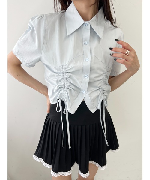 PHILLY(フィリー)の「【PHILLY】ダブルドロストブラウス(シャツ/ブラウス・レディース・ホワイト/ブルー・FREE)」の12枚目の写真