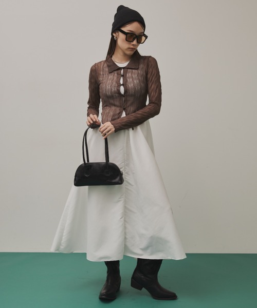 Solace(ソレイス)の「タンクギャザーワンピース(ワンピース・レディース・ホワイト/ブラック・FREE)」の9枚目の写真