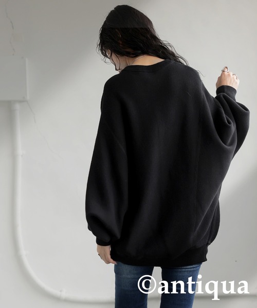 antiqua(アンティカ)の「コットンドルマンニット(ニット/セーター・レディース・ブラック/グリーン系その他/ホワイト系その他・ONESIZE)」の8枚目の写真
