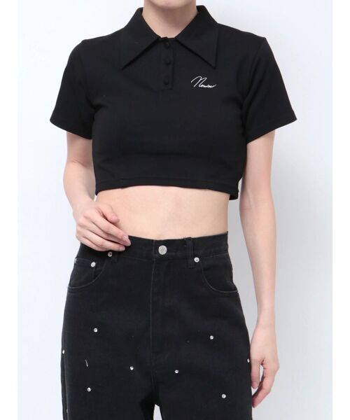 EATME(イートミー)の「シャツカラーショートTOP(Tシャツ/カットソー・レディース・ブラック/その他1/オフホワイト・FREE)」の9枚目の写真