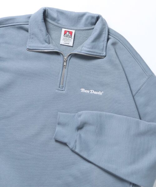 BEN DAVIS（ベンデイビス）の「【BEN DAVIS（ベンデイビス）】HEAVY SWEAT HALF ZIP / 刺繍 オーバーサイズ ワンポイント シンプル ヘビーウエイト 裏起毛（スウェット・メンズ・ブラウン/オフホワイト/アッシュグレー/ブラック/ネイビー/ブルーグレー・X-LARGE/LARGE/MEDIUM）」の4枚目の写真