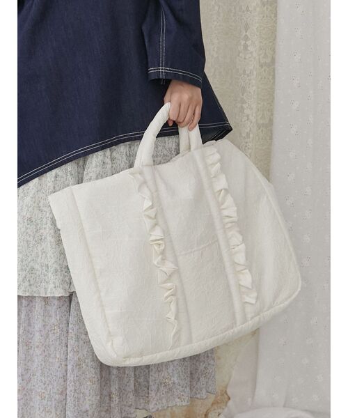 merry jenny（メリージェニー）の「2wayフリルトート（トートバッグ・レディース・オフホワイト/ブラック・FREE）」の19枚目の写真