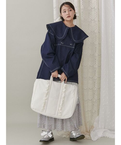 merry jenny（メリージェニー）の「2wayフリルトート（トートバッグ・レディース・オフホワイト/ブラック・FREE）」の18枚目の写真