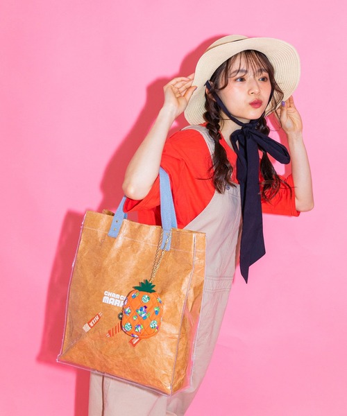 ACCOMMODE(アコモデ)の「CHAMCHAM MARKET / クラフトトートバッグ(トートバッグ・レディース・グリーン/オレンジ/グレー・FREE)」の6枚目の写真