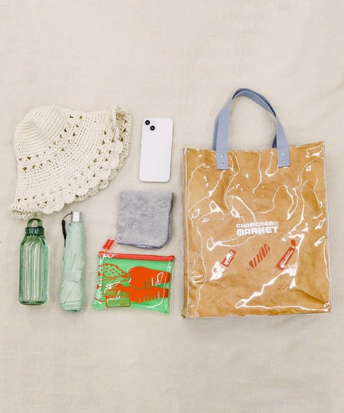 ACCOMMODE(アコモデ)の「CHAMCHAM MARKET / クラフトトートバッグ(トートバッグ・レディース・グリーン/オレンジ/グレー・FREE)」の7枚目の写真