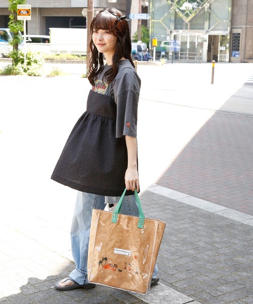 ACCOMMODE(アコモデ)の「CHAMCHAM MARKET / クラフトトートバッグ(トートバッグ・レディース・グリーン/オレンジ/グレー・FREE)」の11枚目の写真