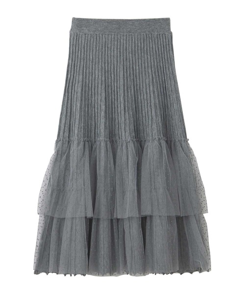 GeeRA（ジーラ）の「チュールドッキングニットプリーツスカート（スカート・レディース・ブラック/グレー・MEDIUM/LARGE/X-LARGE）」の13枚目の写真
