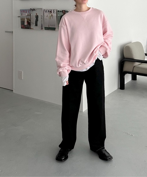 feepur(フェピュール)の「ベーシックカラースウェット(スウェット・レディース・杢グレー/ピンク/オートミール/イエロー/ブラック/レッド/ブラウン・MEDIUM)」の15枚目の写真