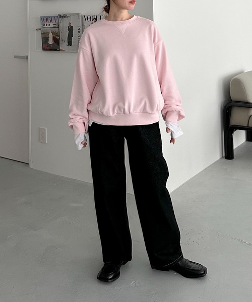 feepur(フェピュール)の「ベーシックカラースウェット(スウェット・レディース・杢グレー/ピンク/オートミール/イエロー/ブラック/レッド/ブラウン・MEDIUM)」の16枚目の写真