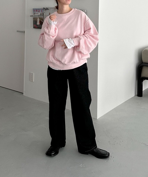 feepur(フェピュール)の「ベーシックカラースウェット(スウェット・レディース・杢グレー/ピンク/オートミール/イエロー/ブラック/レッド/ブラウン・MEDIUM)」の18枚目の写真