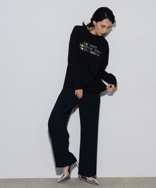 GALLEST（ギャレスト）の「◆箔ロゴプリントロングTシャツ（Tシャツ/カットソー・レディース・ブラック/ホワイト・38）」の16枚目の写真