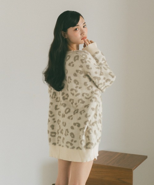 VANNIE U(ヴァニーユー)の「レオパードシャギーニットカーディガン(カーディガン/ボレロ・レディース・ブラック/ブルー/ベージュ・FREE)」の8枚目の写真