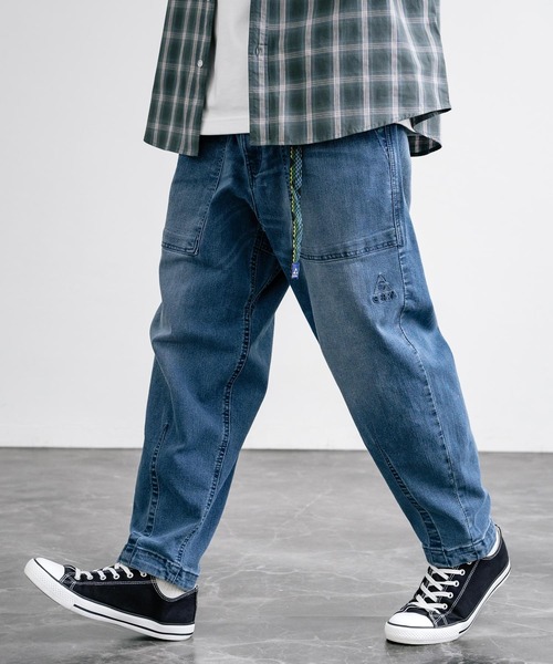 GERRY（ジェリー）の「GERRY ジェリー ストレッチチノ・デニムルーズテーパードクライミングパンツ（チノパンツ・メンズ・ブラック系/ネイビー/ベージュ/カーキ/サックスブルー/ブラック/ネイビー系/ブルー/アイボリー・S/L/LL/M）」の8枚目の写真