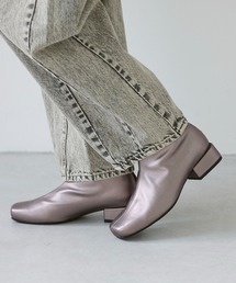 carino | 【レイン対応】スクエアトゥローヒールブーツ(ブーツ)