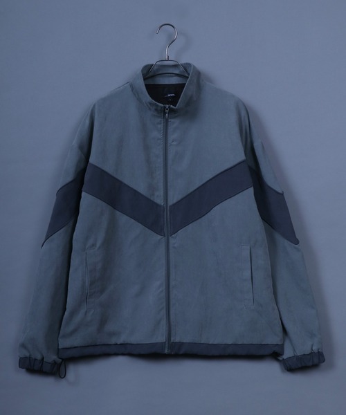 ANPAS(アンパス)の「Nylon Fabric V-Line Color Switching Military Track Jacket/Vライン 配色切替 ミリタリー トラックジャケット ナイロンジャケット(ナイロンジャケット・メンズ・チャコール/カーキ・L/M)」の16枚目の写真