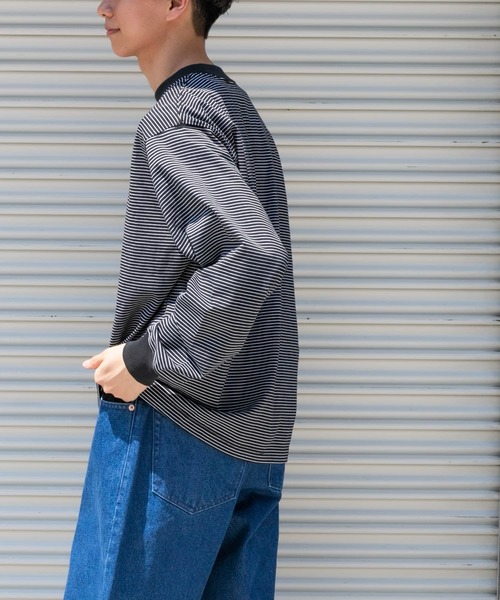 FORK&SPOON(フォークアンドスプーン)の「FORK&SPOON プレーティングボーダーロングスリーブTシャツ(Tシャツ/カットソー・メンズ・ホワイト系その他/ブラック系その他・5/4)」の4枚目の写真
