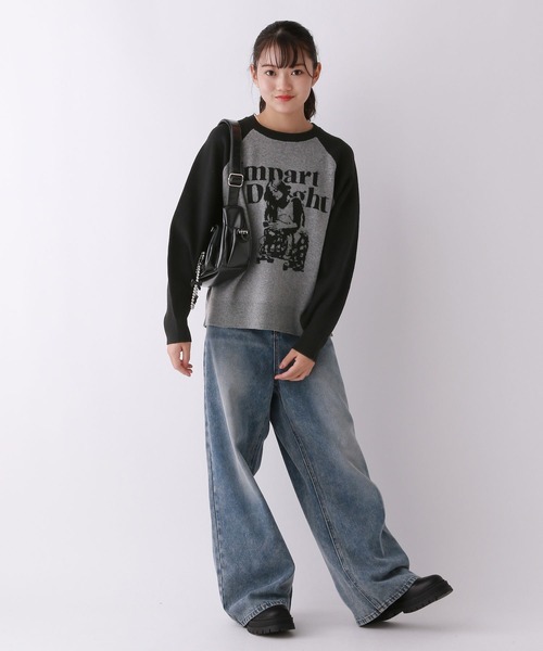 もち屋sama♡グレーニットM&シアーロンT 真ん中ロゴホワイトM M.&KYOKO（エムアンドキョウコ） – satoseni online store /サトウ