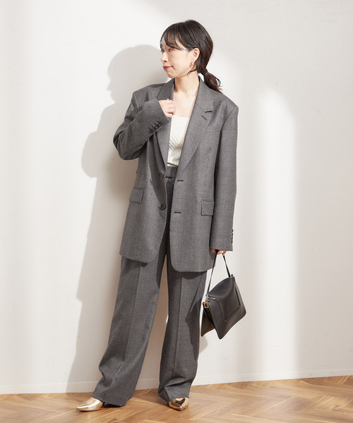 journal standard L'essage（ジャーナルスタンダードレサージュ）の「ピンストライプ グレンチェックパンツ（スラックス・レディース・グレー/ブラック・38/36）」の7枚目の写真