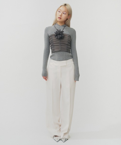 THINGS THAT MATTER（シングス ザット マター）の「TULLE BUSTIER with CORSAGE / チュールビスチェウィズコサージュ（チューブトップ・レディース・ブラック/ベージュ・FREE）」の21枚目の写真