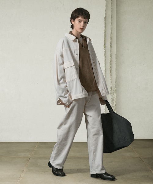 EMMA CLOTHES（エマクローズ）の「ストーンウォッシュドロストスキッパールーズニットポロシャツ（ポロシャツ・メンズ・ブラウン/ライトグレー/ダークネイビー/チャコール・M/L）」の12枚目の写真