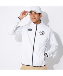FILA GOLF/フィラゴルフ ゴルフウェア ブランド ロゴ ストレッチ ボンディング 高周波キルト ハイネック ジャケット ブルゾン