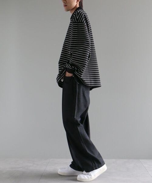 CRAFT STANDARD BOUTIQUE（クラフトスタンダードブティック）の「リップルボーダーポロシャツ（スウェット・メンズ・ブラック/アイボリー/ベージュ・XL/L/M）」の15枚目の写真