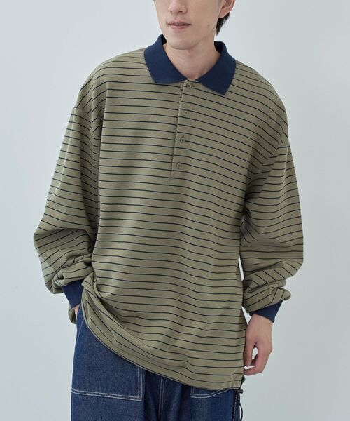 CRAFT STANDARD BOUTIQUE（クラフトスタンダードブティック）の「リップルボーダーポロシャツ（スウェット・メンズ・ブラック/アイボリー/ベージュ・XL/L/M）」の17枚目の写真