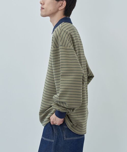 CRAFT STANDARD BOUTIQUE（クラフトスタンダードブティック）の「リップルボーダーポロシャツ（スウェット・メンズ・ブラック/アイボリー/ベージュ・XL/L/M）」の19枚目の写真