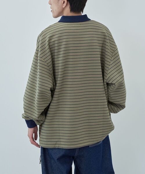 CRAFT STANDARD BOUTIQUE（クラフトスタンダードブティック）の「リップルボーダーポロシャツ（スウェット・メンズ・ブラック/アイボリー/ベージュ・XL/L/M）」の20枚目の写真