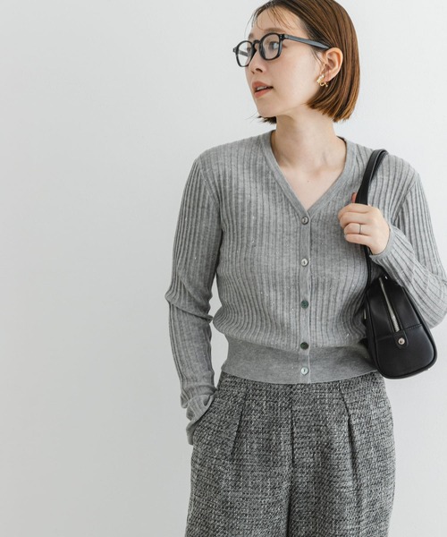 【セール】F by ROSSO スパンコールリブカーディガン（カーディガン/ボレロ）｜F by ROSSO（エフバイロッソ）