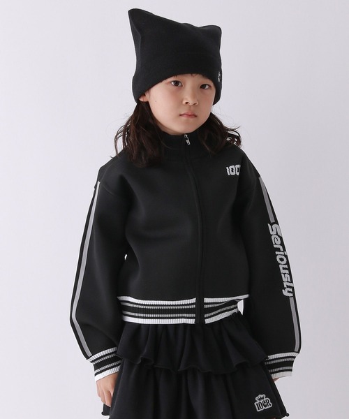10C REPIPI（ジューシーレピピ）の「【10C REPIPI】ソデロゴラインニットブルゾン（ブルゾン・キッズ・アイボリー/ブラック/ブルー・130cm/110cm/120cm）」の3枚目の写真