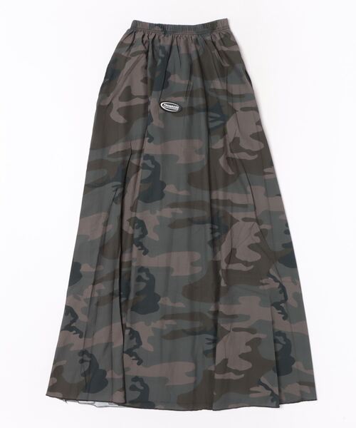 i-dare(アイディア)の「【i-dare】カモフラ柄 ロング スカート(スカート・レディース・グリーン・SMALL/MEDIUM/LARGE)」の4枚目の写真