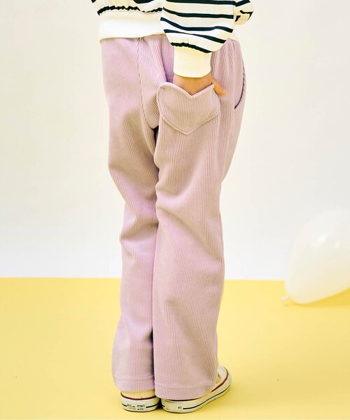 apres les cours(アプレレクール)の「ニットコールストレートきゅんパンツ(その他パンツ・キッズ・ブラック/アイボリー/ピンク・80/90/100/110/120/130/140)」の1枚目の写真