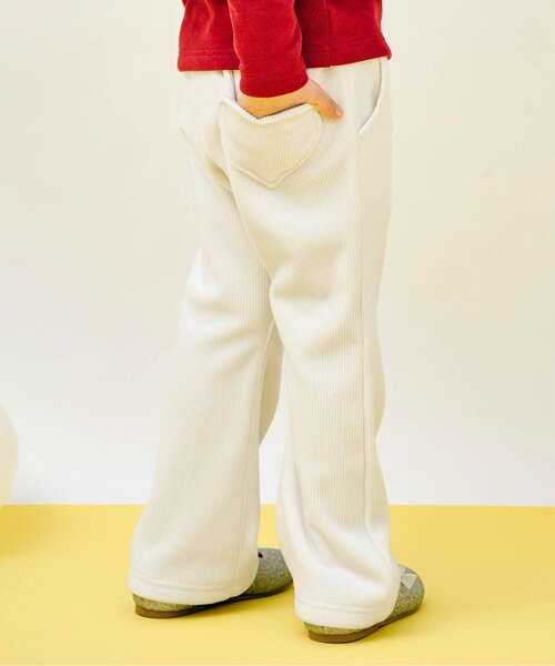 apres les cours(アプレレクール)の「ニットコールストレートきゅんパンツ(その他パンツ・キッズ・ブラック/アイボリー/ピンク・80/90/100/110/120/130/140)」の2枚目の写真