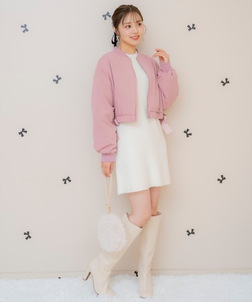 WILLSELECTION（ウィルセレクション）の「オープンショルダーリブニットワンピース（ワンピース・レディース・ブラック/サックスブルー/オフホワイト/ピンク・FREE）」の16枚目の写真