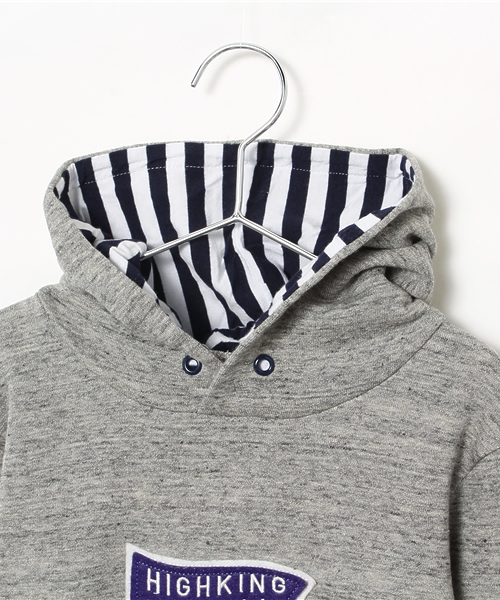 highking（ハイキング）の「flag hoody（スウェット・キッズ・グレー/ブルー・130cm）」の4枚目の写真