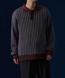 UNITED TOKYO | テクスチャーストライプ ニットポロ(ニット/セーター)