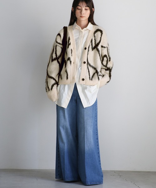 セール】ニュアンスラインニットカーディガン（カーディガン/ボレロ