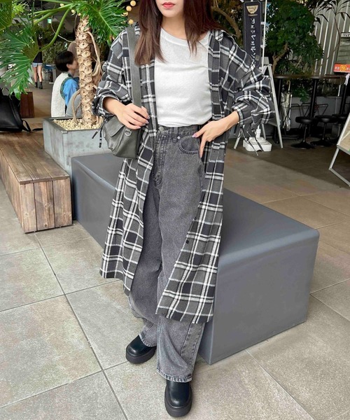 INGNI(イング)の「BackドロストBIGチェック柄シャツワンピース(ワンピース・レディース・ブラック/オフホワイト/ブラウン・M)」の13枚目の写真
